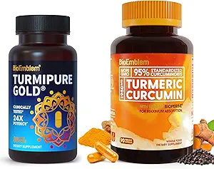 Bioemblem gurkemeje supplement til BioPerine gurkemeje med klinisk undersøgt turmiPure