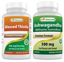 Best Naturals Blessed Thistle Breastfeeding 800mg & Ashwagandha Extract 500 Mg