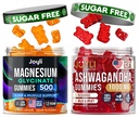 JOYLI Magnesium & Ashwagandha Gummies Bundle – Sugar-Free Vegan with Magnesium Glycinate & Ashwagandha Root – Daily Wellness Support – 2x60 Gummies