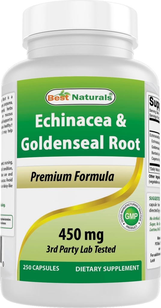 Bedste Naturals Echinacea Goldenseal 450 mg 250 Caps
