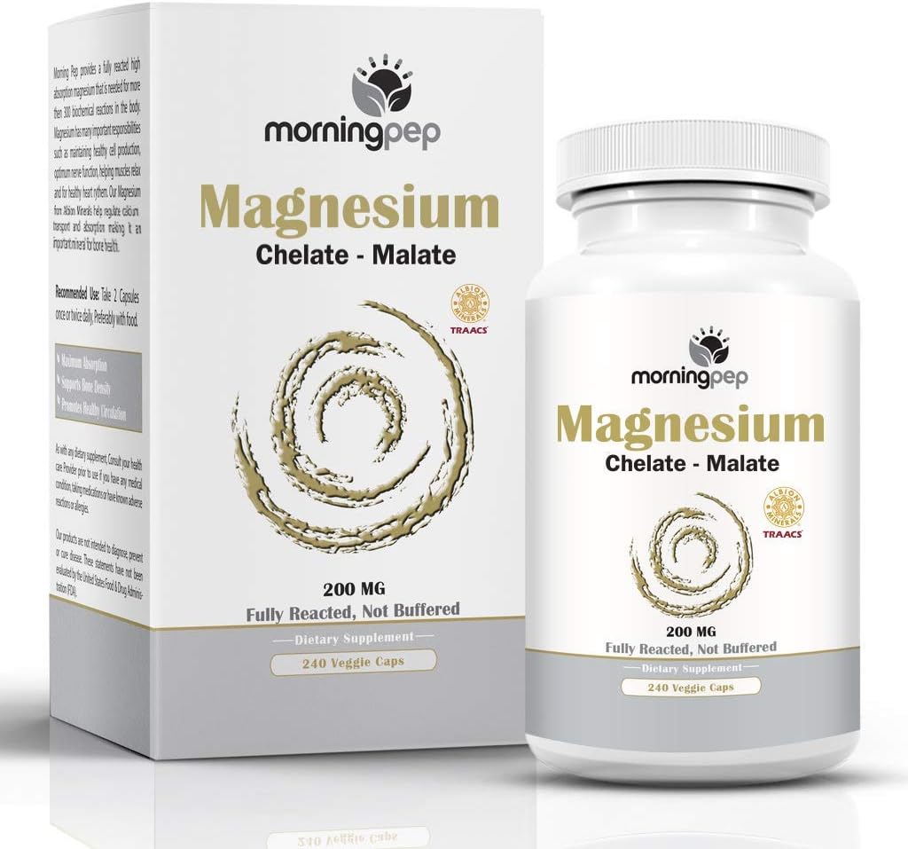 Magnesium Bisglycinate Chelate 240 Vegi Caps 200 mg Elemental per servering