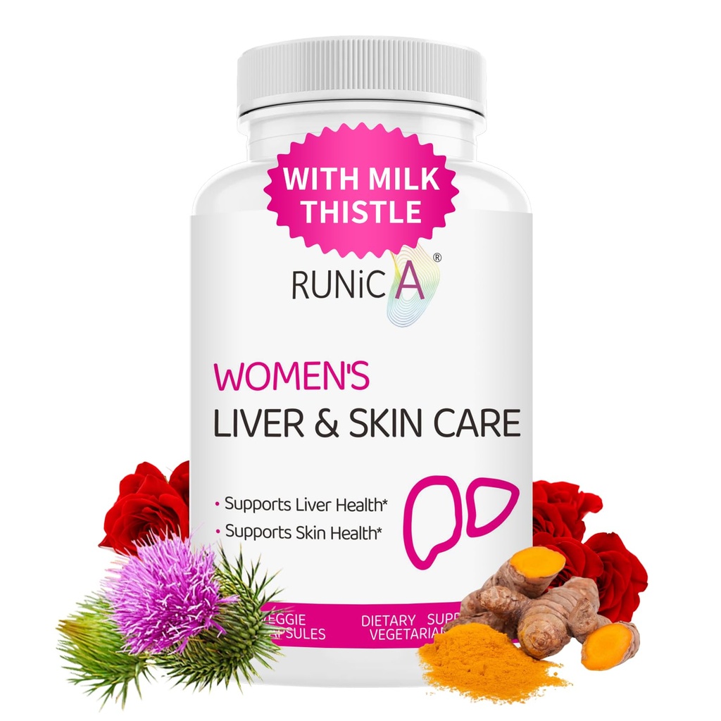 300 Milk Thistle 300mg Extract with Turmeric, Niacinamide & L-Glutathione, Liver Support Cleanse, Detox & Repair Supplement, Antioxidant Support for Women (30-Day Essentials Pack)