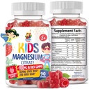 Magnesium Gummier for børn og voksne - 100 mg - Calm Magnesiumtyggere - Magnesium Citrate Chewable Supplement for Mood & Muscle Support - 90 Gummies