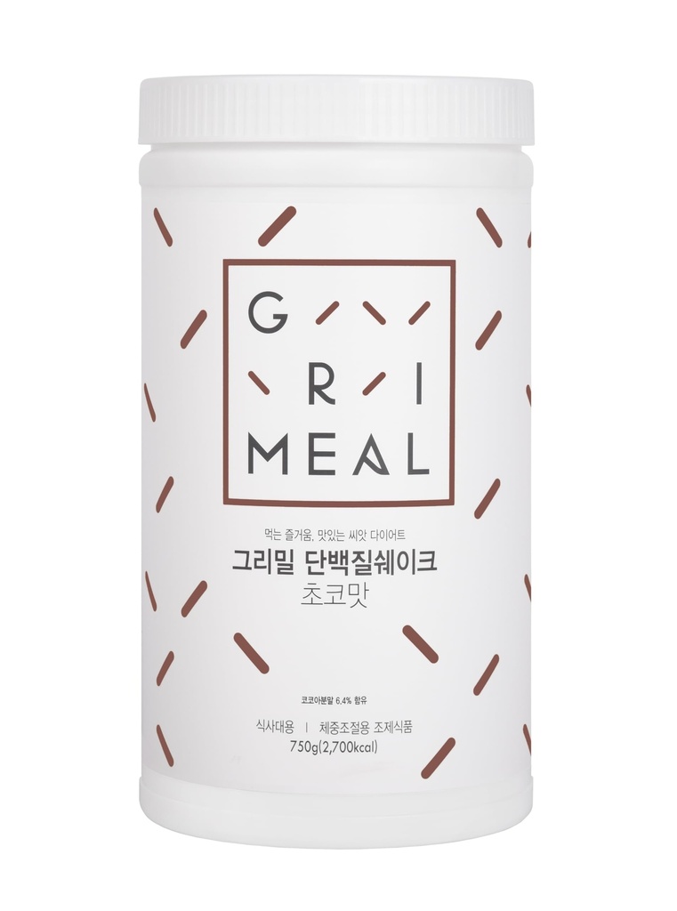GRIMEAL Meal Replacement Shake ㅣ 12 Flavors for Daily Nutrition ㅣ High Protein Low Sugar Formula ㅣ Plant & Whey Protein Blend ㅣ Includes 11 Vitamins & Minerals ㅣ Choco 750g Powder