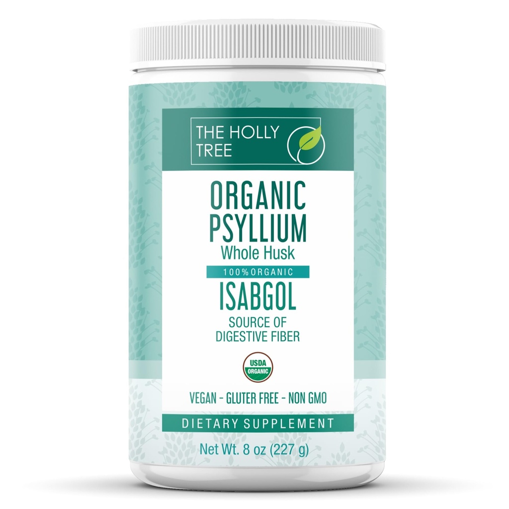 Psyllium Husk Powder Organic 8 oz - Isabgol Powder Product of India - Whole Psyllium Husk Fiber for Digestive Health & Regularity - Gluten-Free, USDA Organic, Kosher