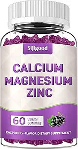 2 Pack Calcium Magnesium Zinkgummier med vitamin C D3 K2, Calcium Gummies til ben, Muscle, Calm & Zzz Support, High Absorption Formel med Magnesium Zinkkalium, Elderberry Flavored 120 Cts