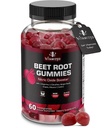 Beet Root Gummies - Super Nitrogen Oxide Beets Supplement - Red Beetroot Heart Chews med Grape Seed Power & B12 - Pomegranat Flavor, 60 Chewables Beets