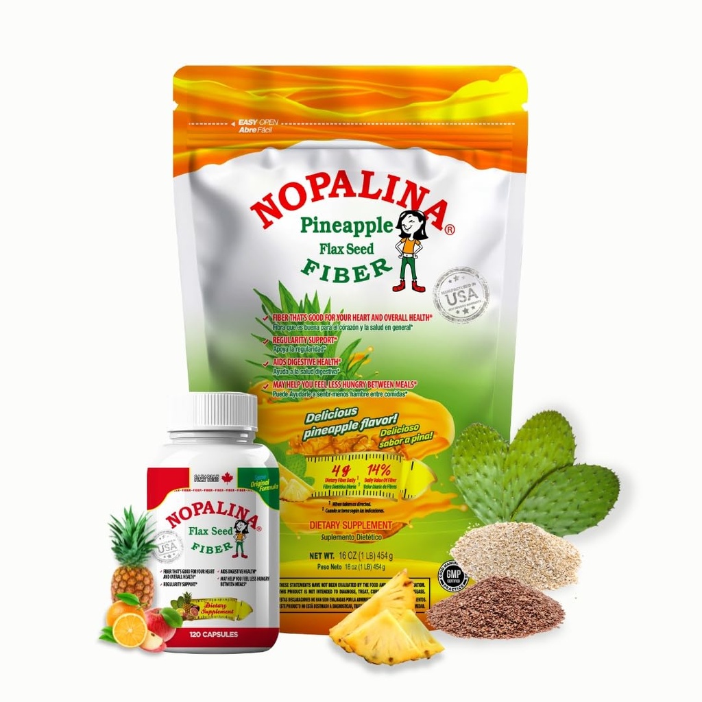 Nopalina Bundle: 120 Capsules + Pineapple 1lb Powder