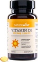NatureWise Vitamin D3 1000iu (25 mcg) 30- Day Supply for immunforsvar, sund muskelfunktion, og ben sundhed - non-GMO, Gluten Free in Organic Extra Virgin Olivenolie, (Mini Softgel), 30 Greve