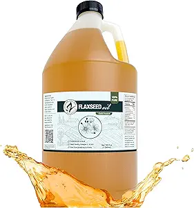 Zatural hørfrø Olie naturligt dyrket 100% Pure Hør Frø Kold presset Vegan Omega Fedtsyrer 128oz (1 Gallon)