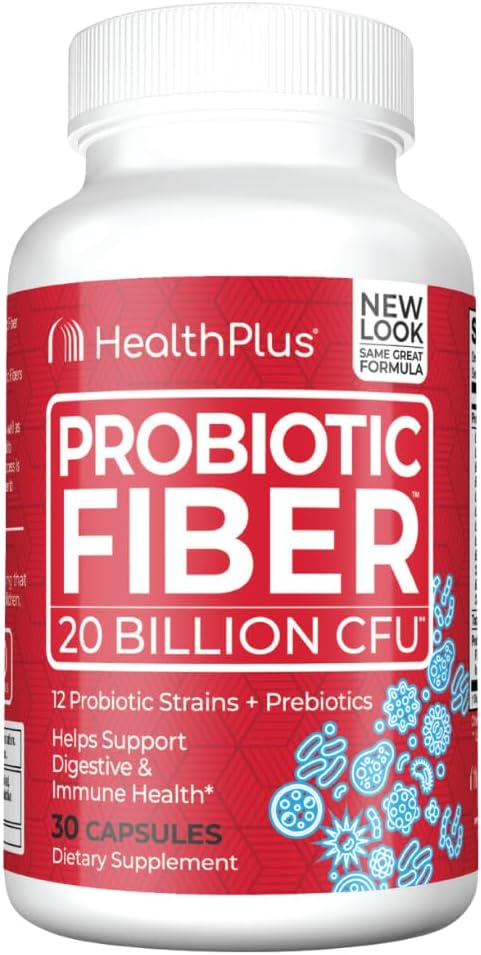 Health Plus Probiotic Fiber - Kosttilskud, Detox, 30 kapsler, 30 Servere