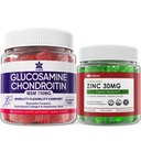 Sugar Free Zink Gummies 2 Pack + Glucosamin Chondroitin Gummies 2 Pack