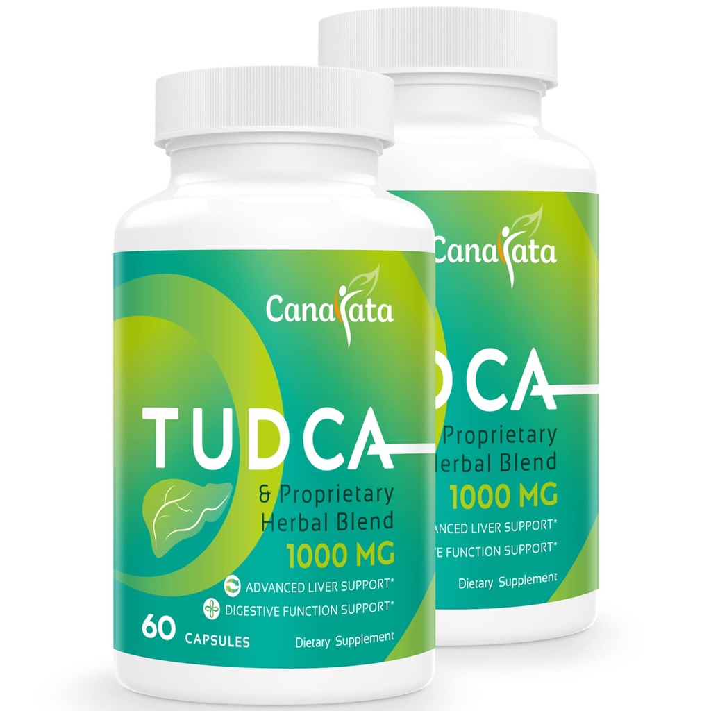 TUDCA Lever Support Kosttilskud 1000mg - 120 Veganske kapsler, TUDCA Bile Salte med mælk tidsel Herbal Blend Formel til lever rense & reparation