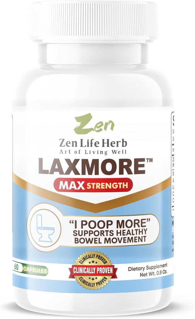ZEN Life HERB LAXMORE I Poop Mere Max Styrke 100% Natural Plant- baseret supplement (60 kapsler)