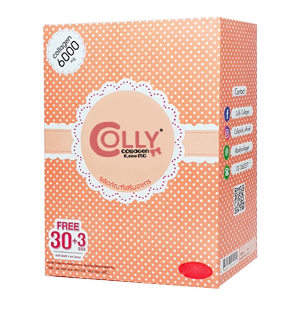 Colly Pink Collagen 6000mg: Dietary Supplements for White and Bright Skin (1 box, 30 bags)