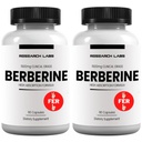 Forskning Labs 2 Fer 1 Ad - 1500mg Clinical Grade Berberine High Absorption Formel & BerberQuil ™ Support. 180 Total Kapsler. 500mg Hver Kapsel