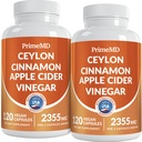 5-in-1 Ceylon kanel kapsler 2355mg - Apple Cider eddike kapsler med gurkemeje, Panax Ginseng, og Bioperine (120 Tæl, pakke med 2)