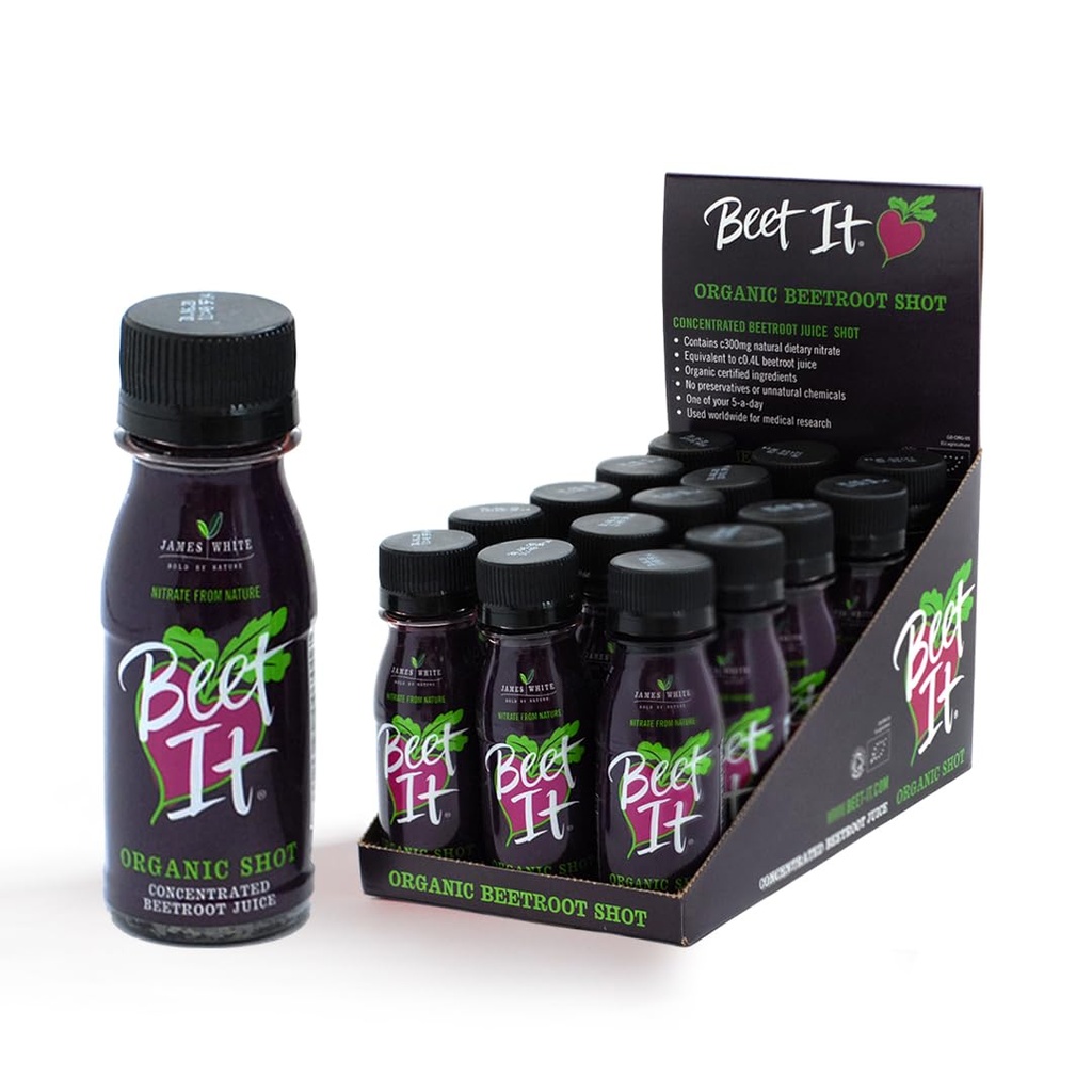 OJ IT Circulation Organic Beet Root Juice Shots - 300mg Koster Nitrat til Heart Health Support (15 x 2,4 fl. oz.), Non- GMO, Natural Blood Pressure Support & Juice Shots