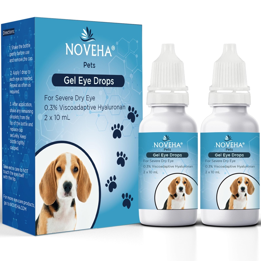 NOVEHA Pet Gel Eye Dryps med 0, 3% Viscoadaptive Hyaluronan