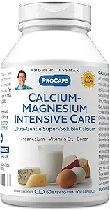 ANDREW LESSMAN Calcium Magnesium Intensive Care 250 Kapsler - Knogler og Skeleton Health Essentials. Let at synke kapsler, Super Opløselig Fine Powder. Venlighed til selv de mest følsomme stomachs