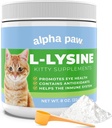 Alpha Paw - Human Grade for Kæledyr - Kat Lysin Supplement - Ekstra Servering 5-10 Måned Supply - Natural Lysin (8 Ounces / 227 Bedste)
