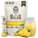 Salud 2-in-1 Hydration Pakninger + Immunity Electrolytes Powder, Ananas - Agua Fresca Drink Mix, Elderberry, Dairy & Soy Free, Non- GMO, Gluten Free, Vegan, Low Calorie, 1g sukker (15 Servere)