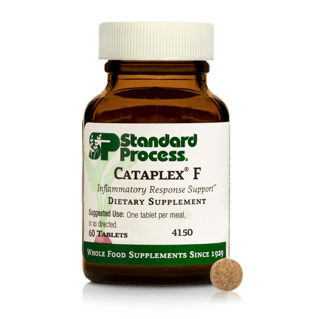 Standard Process Inc. Cataplex F - Whole Food Supplement, Thyroid Support, Metabolisme, Hud Sundhed, og Hårsundhed med B6-vitamin, jod, Flaxseed Oil - 90 tabletter