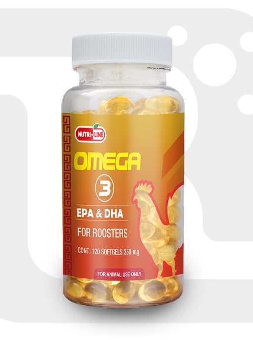 Omega 3 for Roosters - EPA & DHA para Gallos 120 Softgels (for Animal USO only)