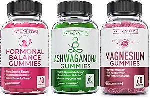 Atlantis Nutrition Hormonal Balance for kvinder & PMS Gummies + Ashwagandha Gummies + Magnesium Gummies