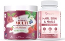 Kvinder Multivitamin Gummies & Hår, Hud og negle Supplement Bundle, hjerne & hjerte støtte, Gut & fordøjelse, hårvækst, hud sundhed, neglestyrke