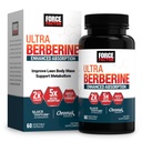FORCE FACTOR Ultra Berberine Enhanced Absorption, with Ceylon Cinnamon, Dihydroberberine & Chrom, 5X Absorption, 2X Længere Lancering, Promote Lean Body Mass, 60 Vegetabilske kapsler