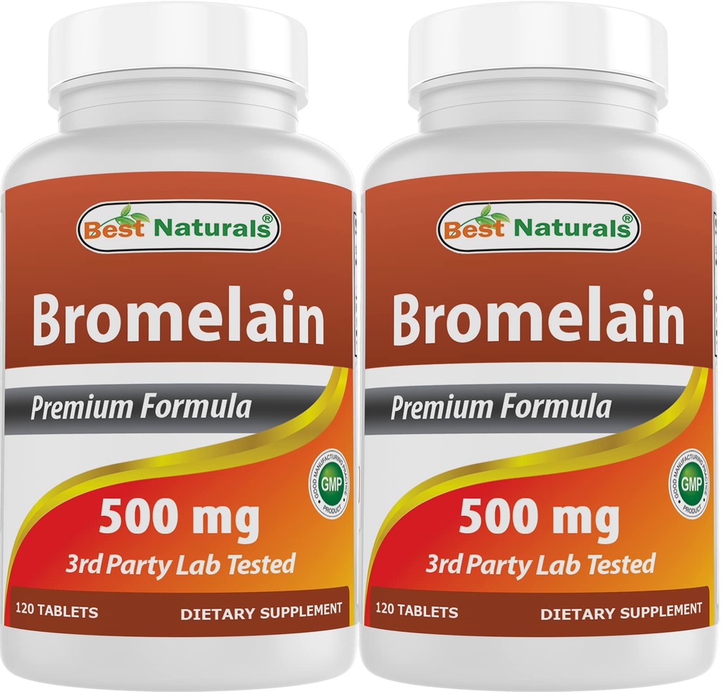 Bedste Naturals Bromelain 500 mg 120 tabletter (120 greve (pakke med 2))
