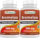 Bedste Naturals Bromelain 500 mg 120 tabletter (120 greve (pakke med 2))