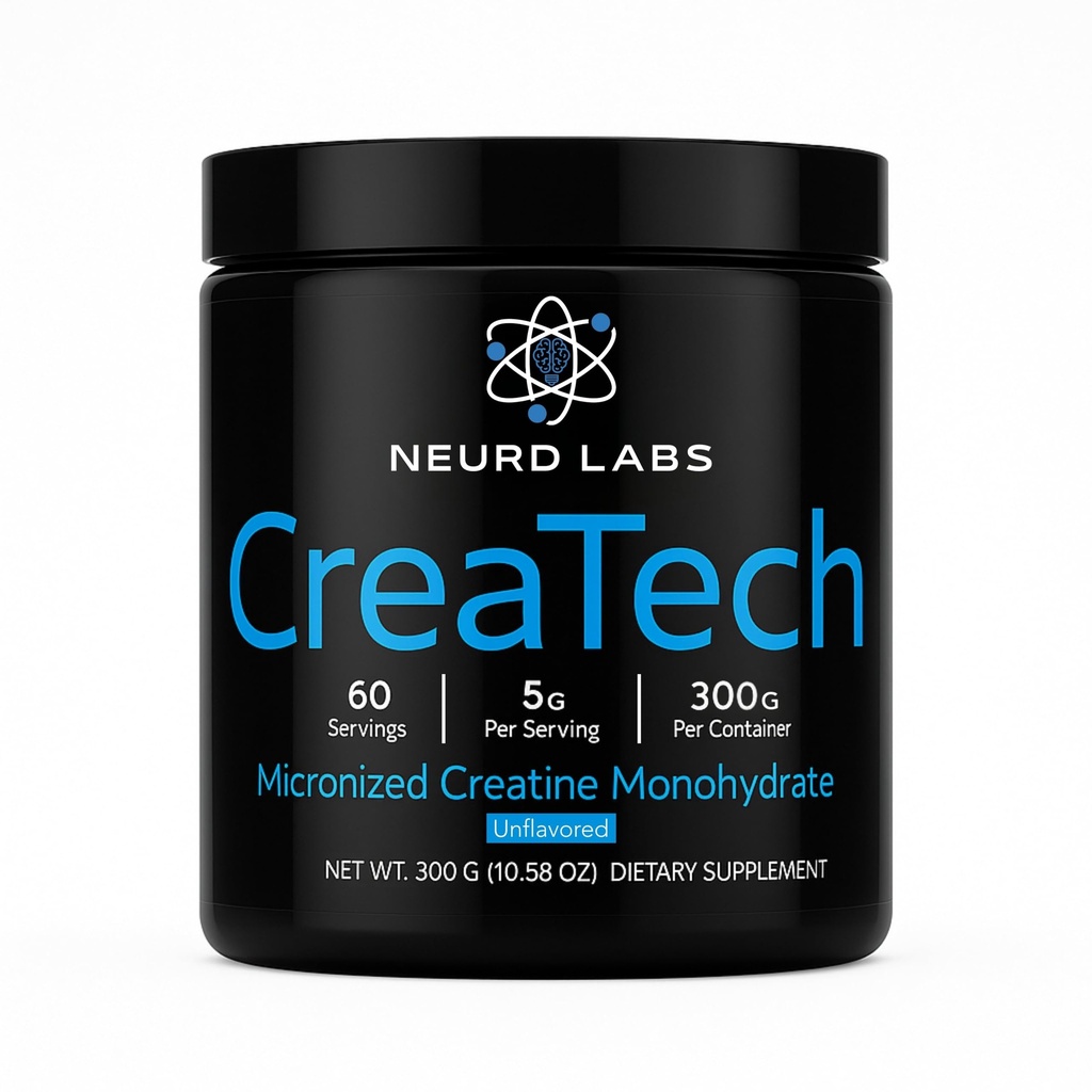 CreaTech Micronized Creatine Monohydrate Powder – 300g, 60 Servings | 5g Per Scoop | Premium Purity, Fast Absorbing | Unflavored, Mixes Instantly | Made in USA | Non-GMO, Gluten Free