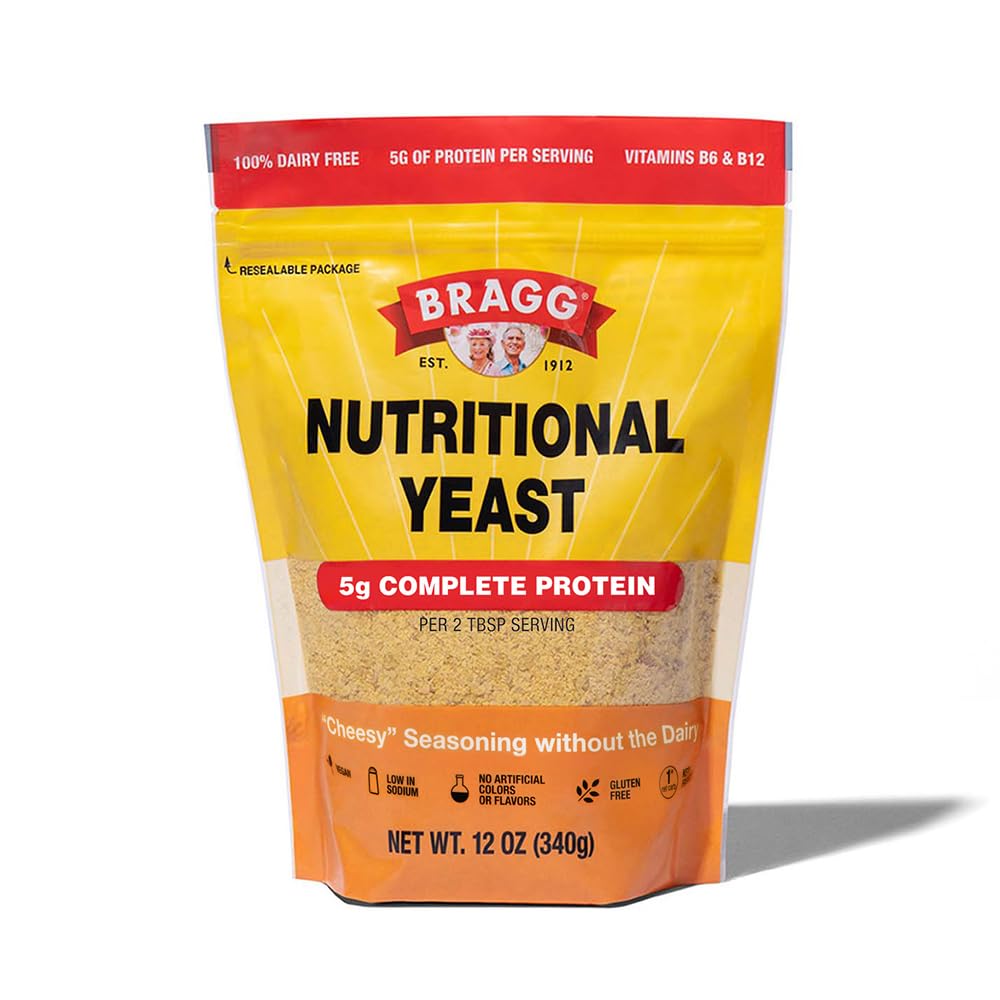 Bragg Premium Nutritional Yeast Seasoning - Vegan, Gluten Free - God kilde til protein & vitaminer - Nutrious Savory Parmesan Ost Substitute (Original, 12 Ounce (Pack of 1))