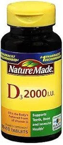 Nature Made Vitamin D3 2000 IE Tablets 100 ea (Pakning med 2)