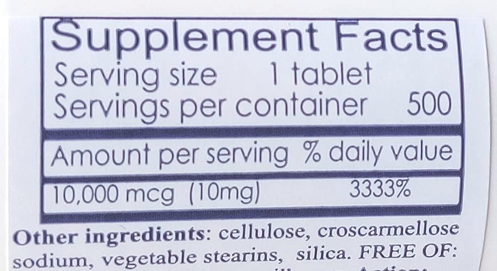 Healthynaturligt Biotin 10.000 mikrogram (500 tabletter) til hårvækst, hud, stærke negle, biotin 10mg