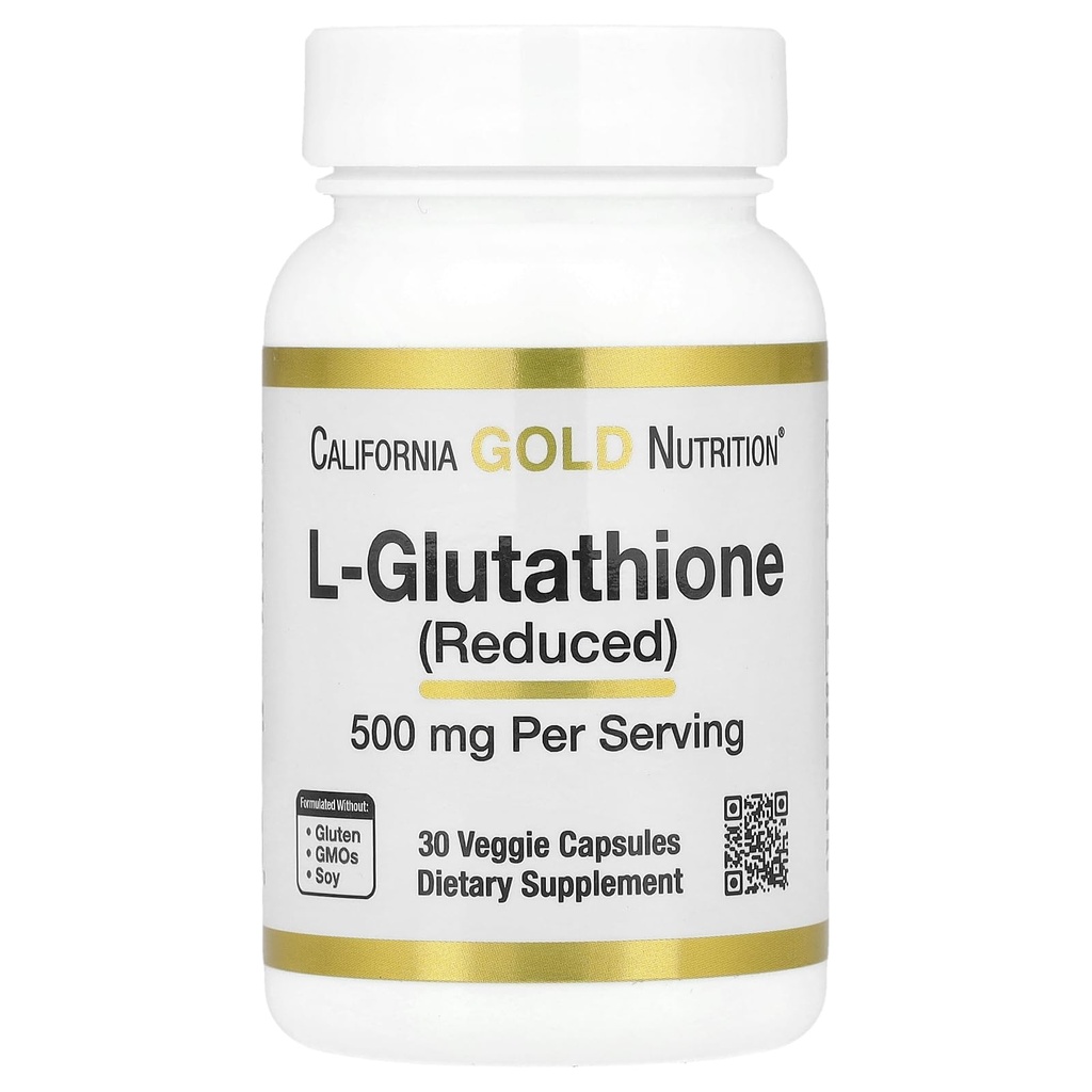 California Gold Nutrition L- Glutathion (Reduceret), 500 mg, 30 Veggie Capsules
