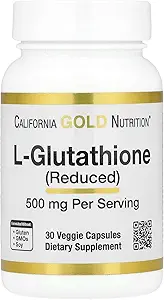 California Gold Nutrition L- Glutathion (Reduceret), 500 mg, 30 Veggie Capsules