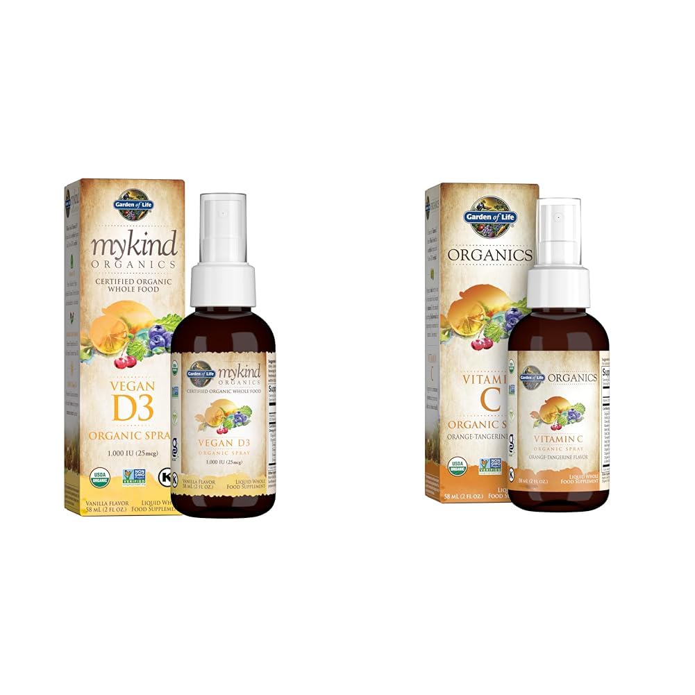 Livets have Økologisk Vegansk Vitamin D3 1000 IE Flydende Spray med C-vitamin og Omegas, immunforsvar og hudhygiejne Support