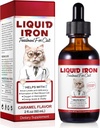 Flydende jern til katte, Flydende jerndråber til katte Understøtter Anæmi, Lave Enery Niveauer og Lethargy Cater- Forbedre energiniveauer & Vitality, Pet Supplies Cat Vitamin Supplement, Caramel Flavor - 2 fl.oz