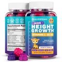 Højde Vækst Gummier for børn - Vækst Vitaminer for Teens, Højde Stigning Multivitamin for drenge & piger med Calcium Vitamin D C K2 Magnesium Zink, Natural Højde Vækst Maksimizer Supplement, 60 PCS