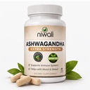 Organic Ashwagandha Capsules, Extra Strength | Ayurvedic Supplement for Stress, Mood & Energy Support | with Black Pepper - 60 Count (1405 mg)