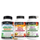 BioSchwartz Daglige frugter og grøntsager Supplement for kvinder og mænd (1 måned Tilgang) Plus 17 i 1 immunstøtte Supplement med antioxidanter (1 måned Tilgang)