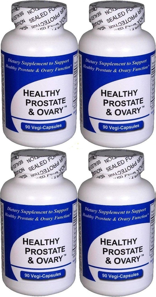 Healthy Prostate and Ovary (4 Bottles Contain a Total of 360 Vegi-Capsules) - Concentrated Herbal Blend - with Crinum Latifolium, Vegan Kosher Caps. Prostate Herbs for Optimal Support*