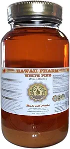 Hvid Pine Liquid Extract, Hvid Pine (Pinus Strobus) Bark Powder Tincture, Herbal Supplement, Hawaii Pharm, Lavet i USA, 32 fl.oz