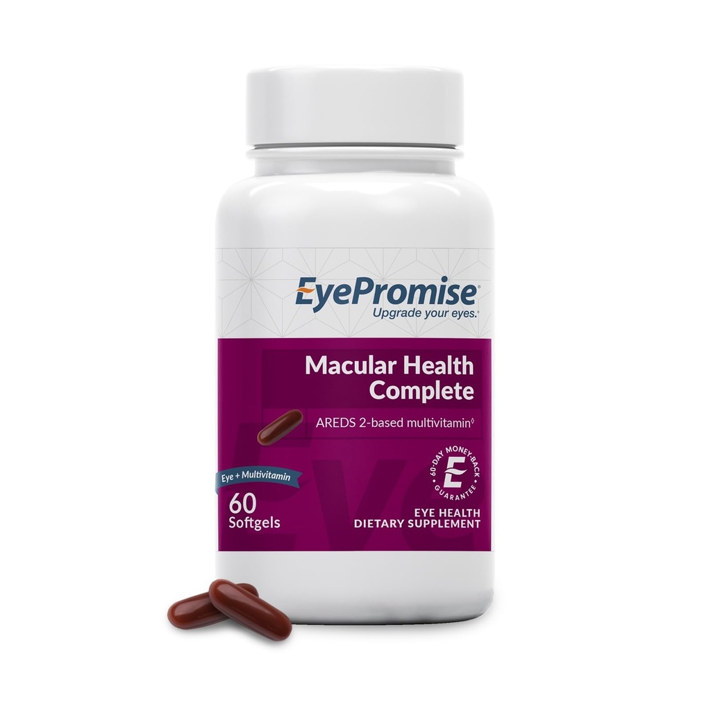EyeLell Macular Health Complete Supplement - 60 Softgels, 30- Day Supply - Complete Macular Support med 10mg Lutein & Zeaxanthin