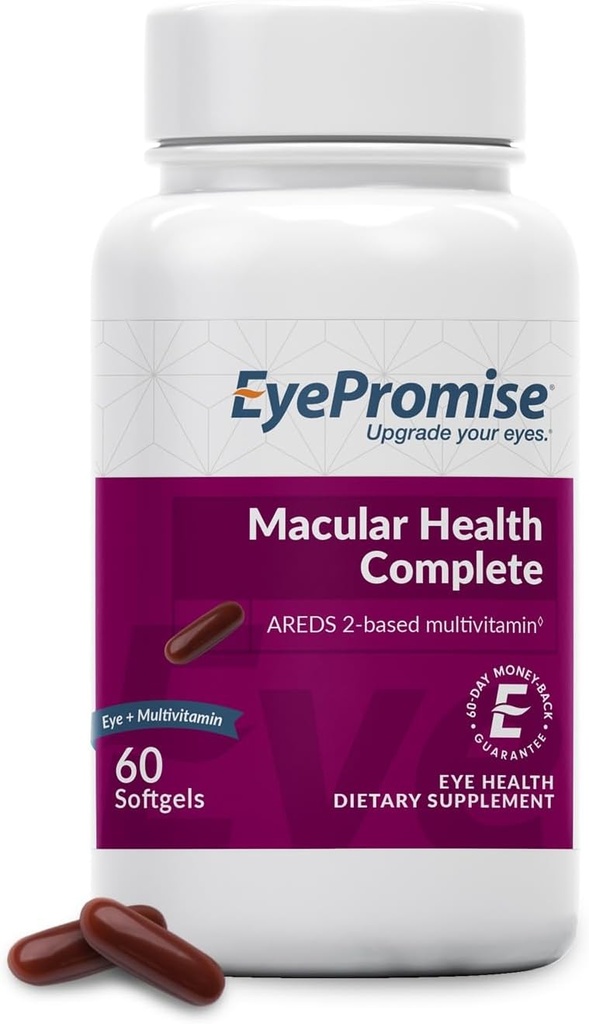 EyeLell Macular Health Complete Supplement - 60 Softgels, 30- Day Supply - Complete Macular Support med 10mg Lutein & Zeaxanthin