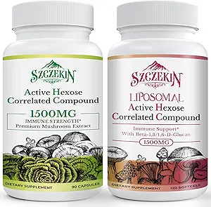 Active Hexose Correlated Compound 1500 mg Supplement 90 Kapsler Bundle med 1500mg Liposomal Active Hexose Correlated Supplement 120 SoftGels