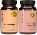 Future Kind Best Sælgere Bundle Buddy 124; Vegan Multivitaminer og Collagen Booster Buddy 124; Vegan Multivitaminer til kvinder og mænd med B12, Omega 3, og Vitamin D3 Buddy 124; Collagen understøtter hud, hår og negle sundhed